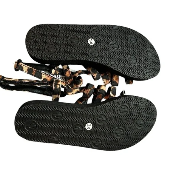 NEW Arizona Love Trekky Leopard Print Sandals - Size EU38 US8 - Picture 2 of 3
